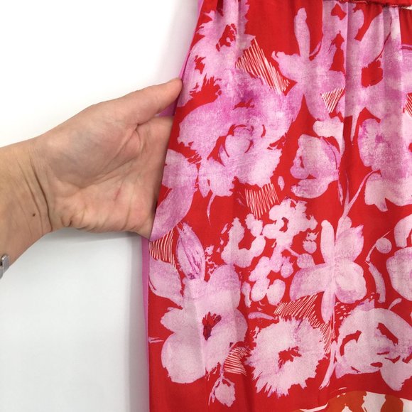 NEW Alembika Floral Wide Leg Pant red pink orange - Picture 5 of 11